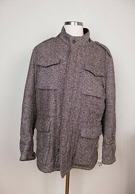 CESARE ATTOLINI brown wool silk cashmere blend lightly padded coat 3XL / 56 IT