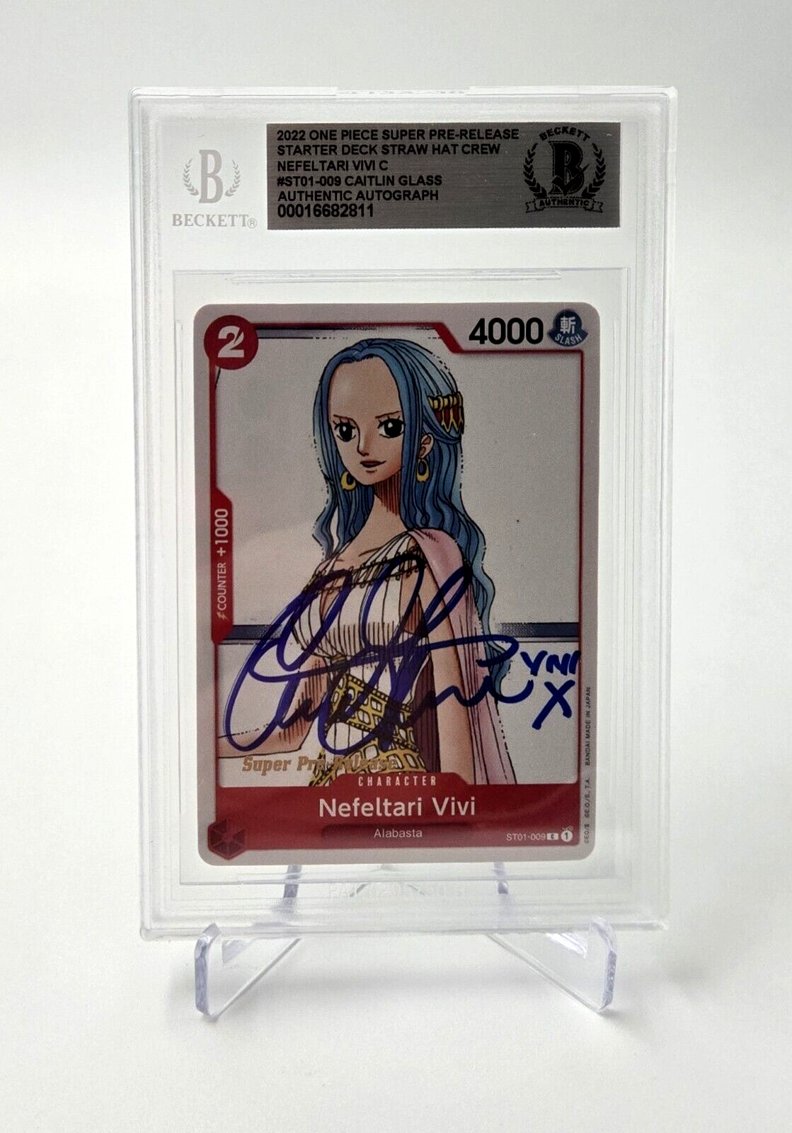 Nefertari Vivi Signed Caitlin Glass Card One Piece Game TCG