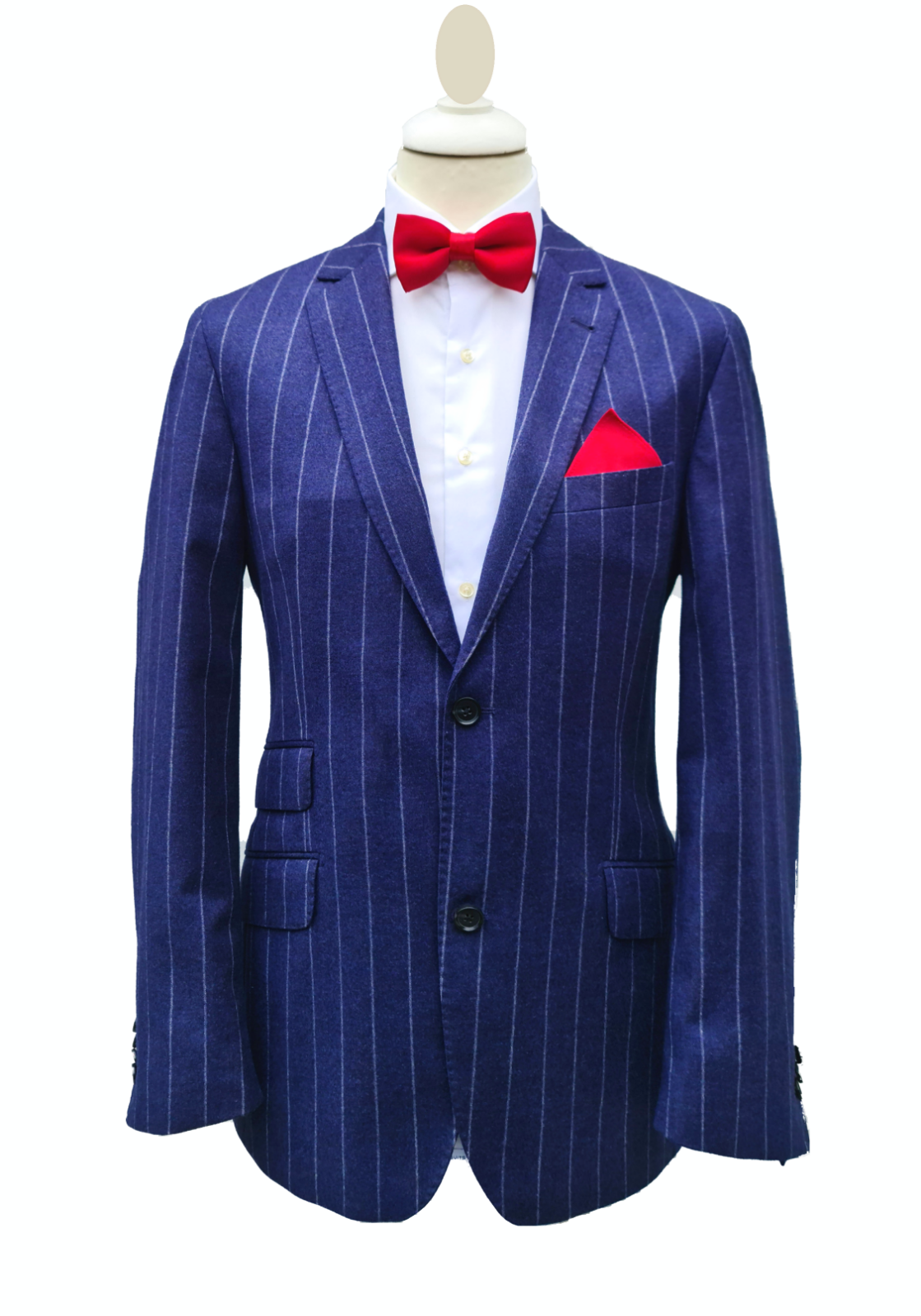 ING. LORO PIANA KASCHMIR ANZUG,KÖNIGSBLAU WEISS GESTREIFT SARTORIA 48