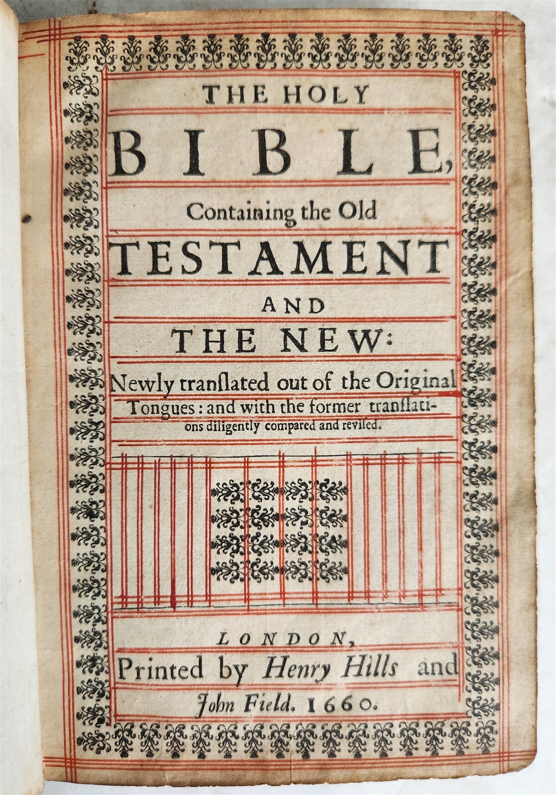 1660 BIBLE in ENGLISH OLD & NEW TESTAMENT antique BINDING w