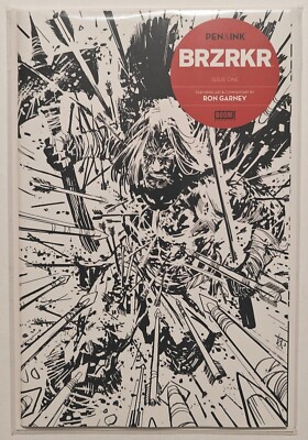 BRZRKR #1 Pen & Ink - B&W Ron Garney Keanu Reeves Boom Studios 2023 NEW NM