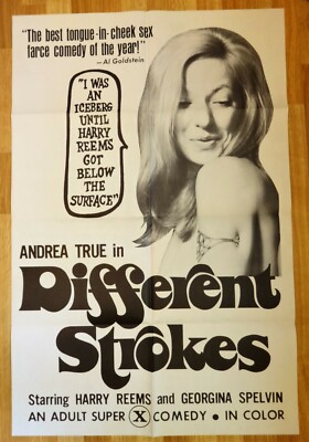 DIFFERENT STROKES with Andrea True -  27x41'' - 1973 Adult Movie Poster