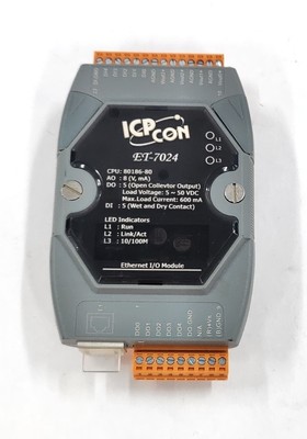 ICP Con Programmable Ethernet I/O Module ET-7024 with 4-Ch AO, 5-Ch DI, 5-Ch DO