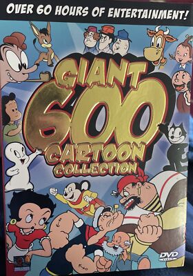 2008 GIANT 600 CARTOON COLLECTION 12 DISC DVD SET ~ FELIX, POPEYE, TOM JERRY