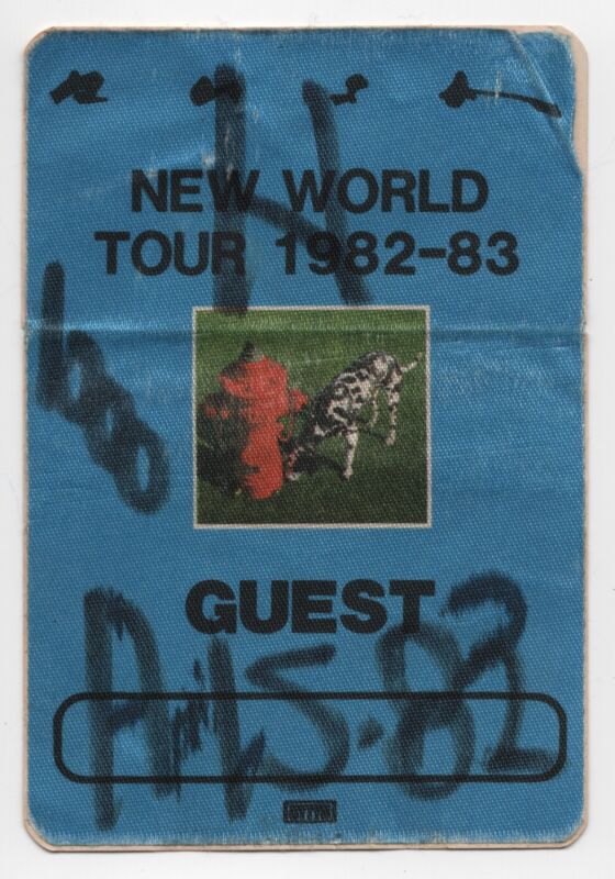 Rush Signals Guest Backstage Pass 1982 Vintage Ticket Concert New World Tour