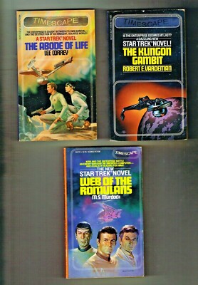 STAR TREK NOVELS LOT (3) TIMESCAPE ABODE OF LIFE KLINGON GAMBIT WEB / ROMULANS 