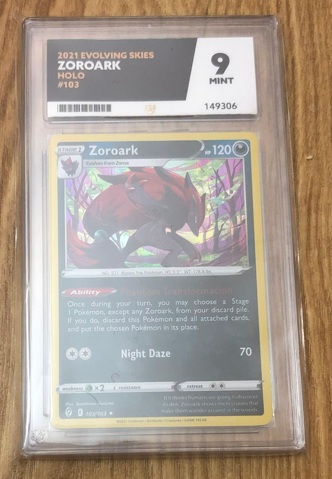 Pokemon TCG Evolving Skies 103/203 Zoroark Holo Card ACE 9 Pokemon TCG Evolving Skies 103/203 Zoroark Holo Card ACE 9