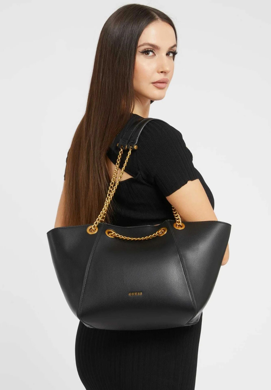 NEW Guess Bag Strello Chain Detail WomenFashion Shoulder Bag Authentic Uk Seller