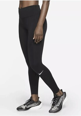 NIKE Epic Lux Tight Fit Black Mid Rise Running Leggings Size XS $95 CN8041-010