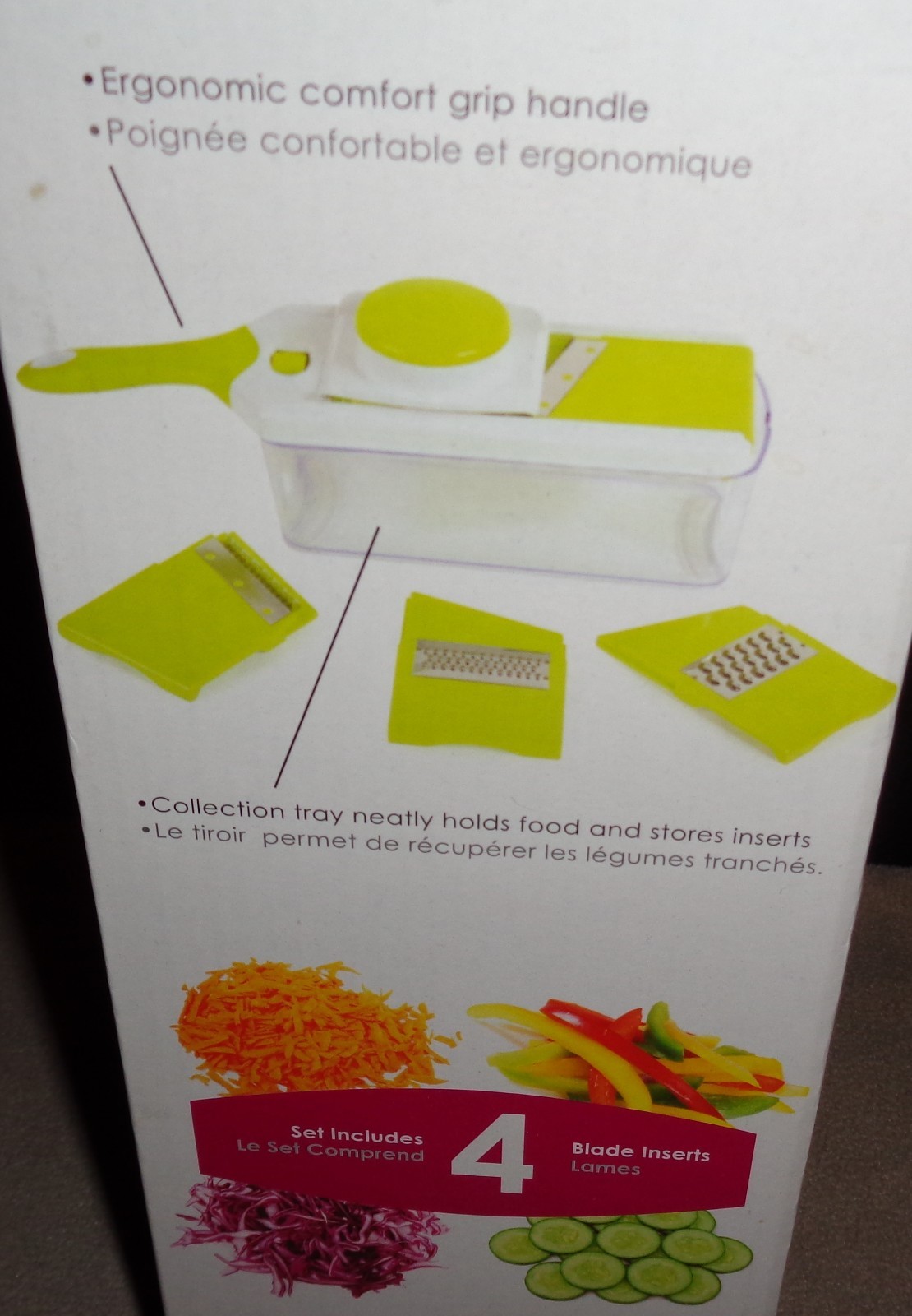 New Core Kitchen 7 Piece Mandolin Slicer Grater 4 Blades Comfort Grip Handle