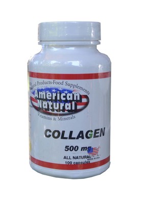 COLLAGEN 500mg 100 capsules American Natural colageno en pastillas, colageina10