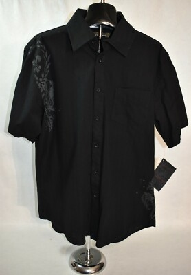 Ocean Current Shirt Black Size Large Short Sleeve Button-Up Men's New  