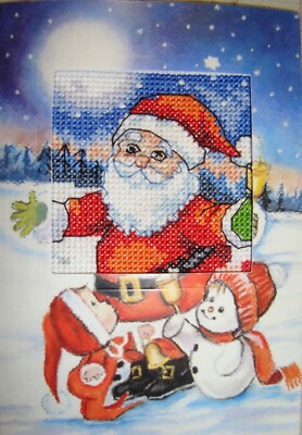 ''Santa'' Printed  Cross stitch kit for Greeting Card - Orchidea 6245