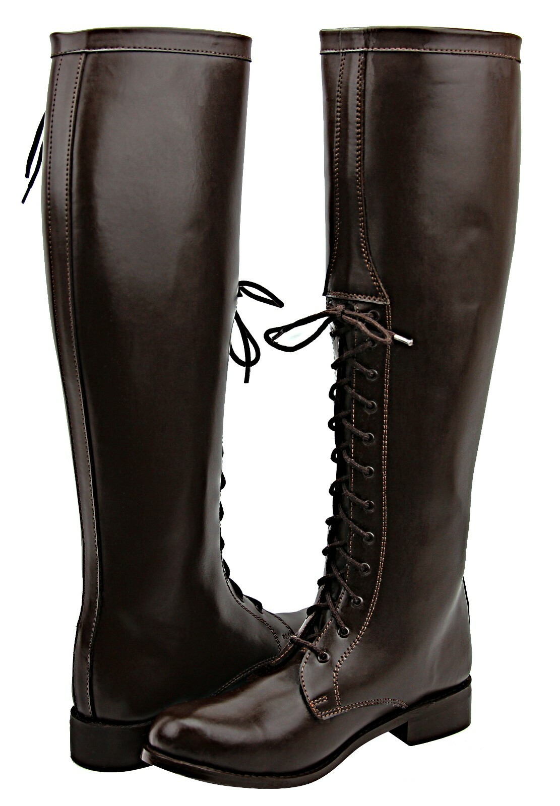 Pre-owned Fammz® Fammz Dyno Women Ladies Motorcycle Riding Police Fashion Leather Tall Boots In Brown