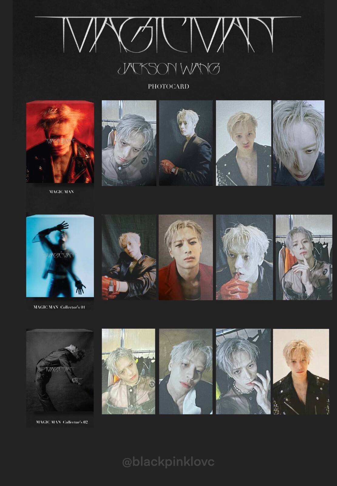 GOT7 JACKSON WANG MAGIC MAN ALBUM ALL VERSION PHOTOCARD