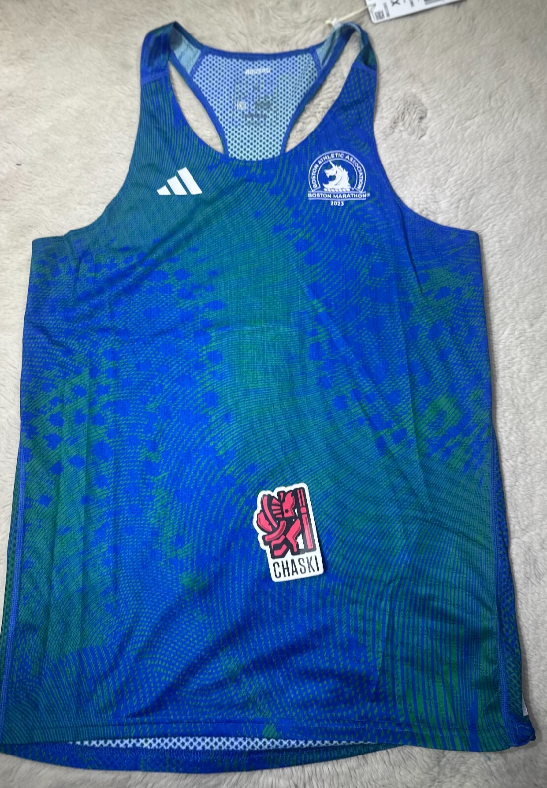 Adidas Hombres XS Boston Marathon 2023 Carrera Singlet