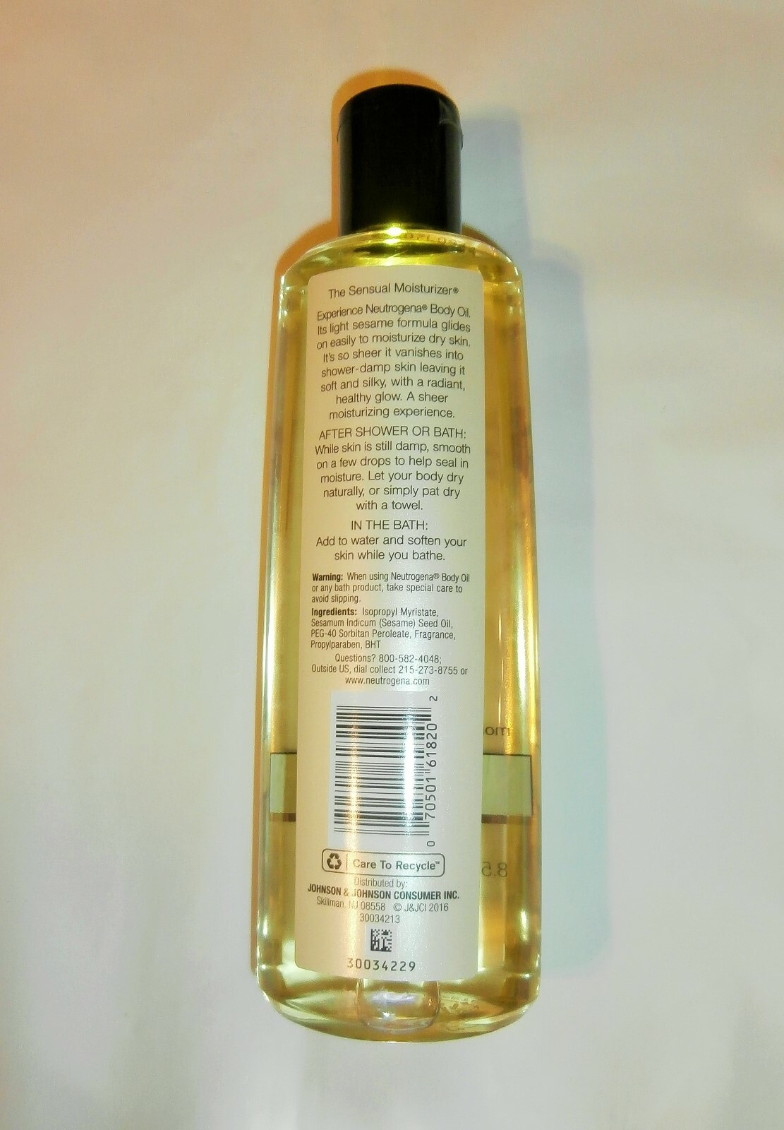 Neutrogena Body Oil Light Sesame Formula 8.5oz ORIGINAL NEW