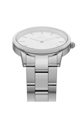 Pre-owned Daniel Wellington Iconic Link 36mm Rose Gold White 381