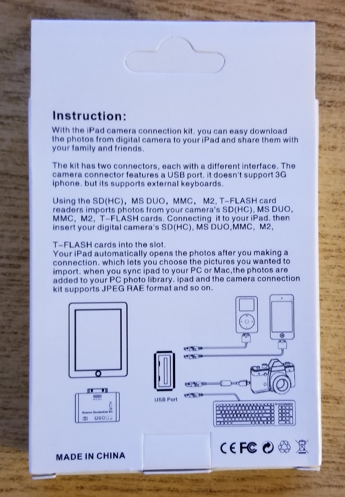 Camera Connection Kit 5+1 in 1 Memory Card Reader For Apple The New iPad 2 3