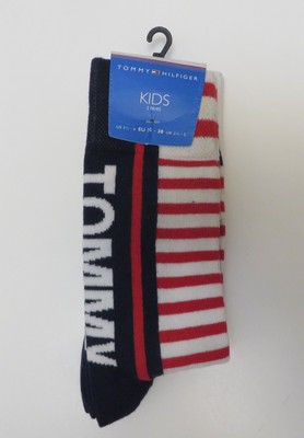 Tommy Hilfiger Kids Striped Unisex Socks UK 2.5-5 Eu 35-38 US 3.5-6 Cotton Blend