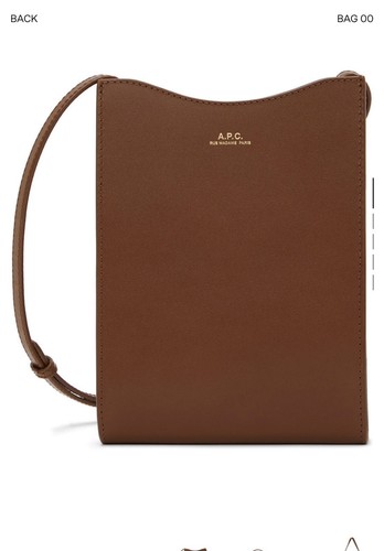 NWT APC Jamie Chestnut Leather Phone Neck Pouch crossbody
