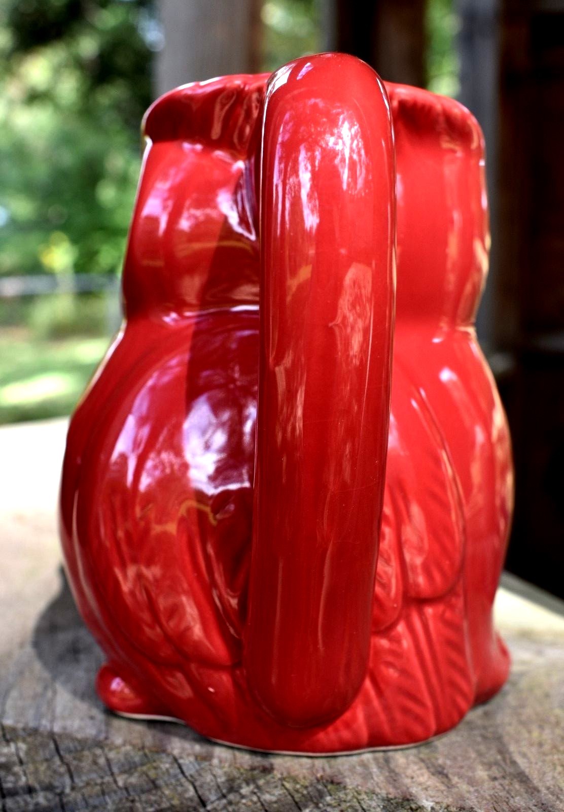 OWL shaped Pitcher brick Red color 5 1/4 inches tall