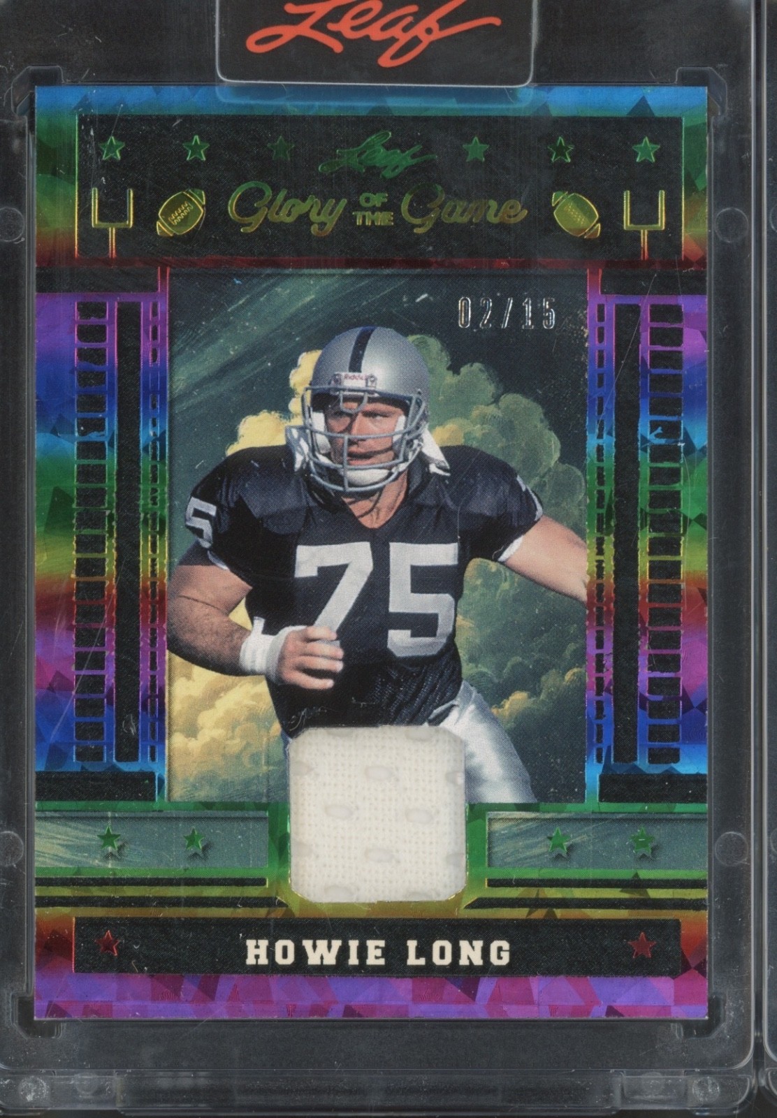 2025 Leaf Glory Of The Game Rainbow Crystal Howie Long Jersey 2/15