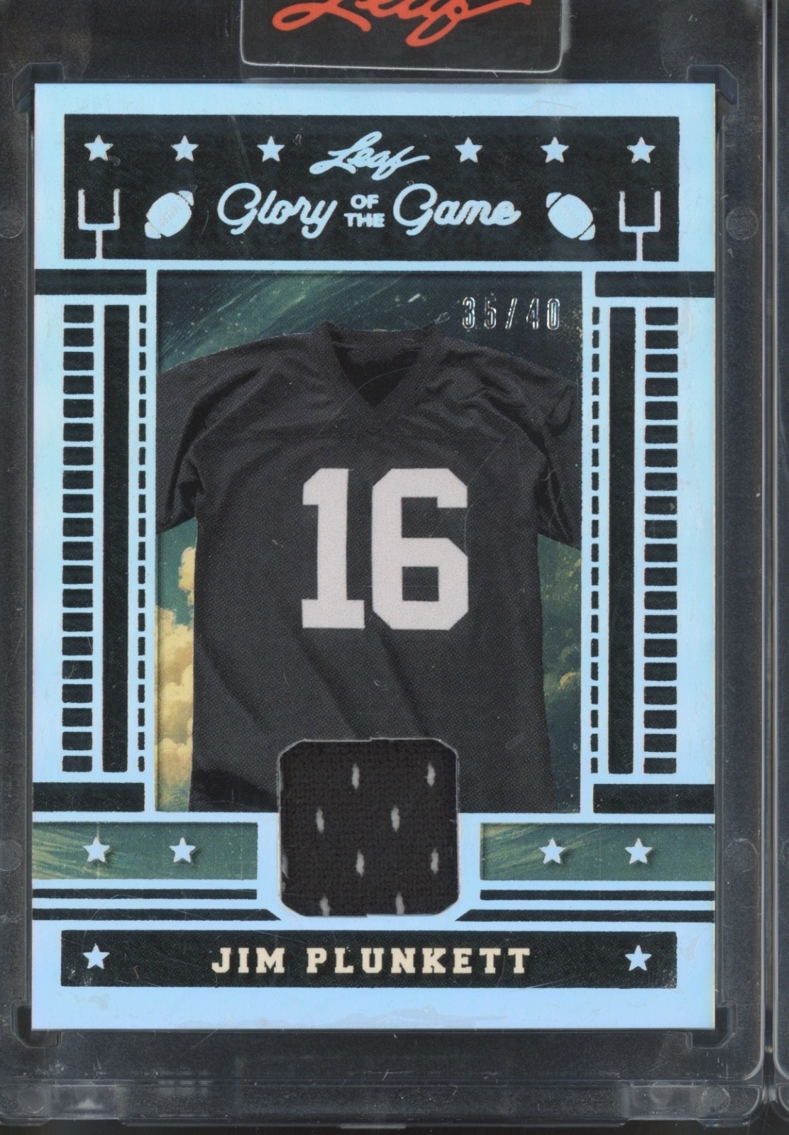 2025 Leaf Glory Of The Game Silver Jiim Plunkett Jersey 35/40