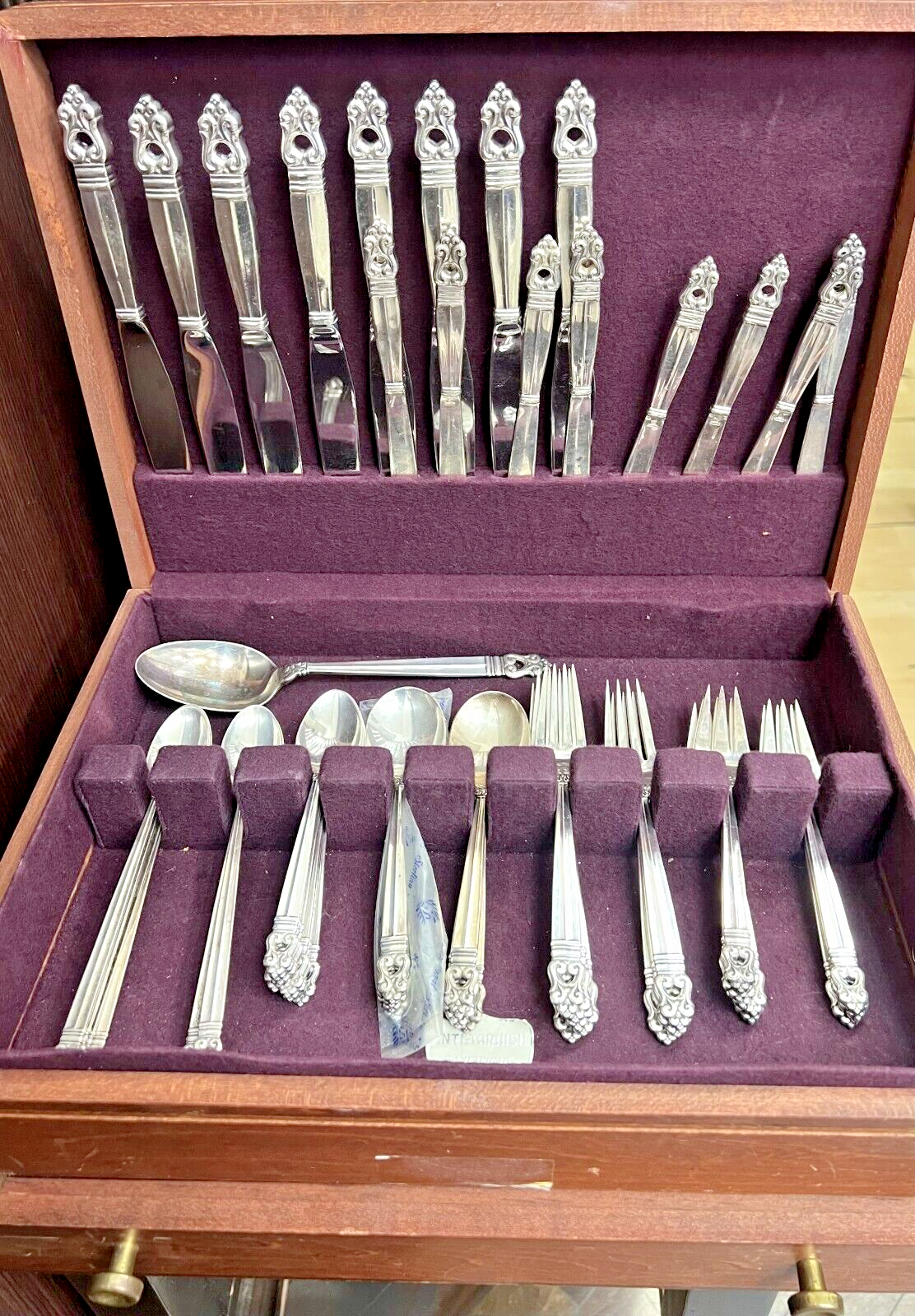 Royal Danish by International Sterling Silver Flatware Set for 8 Service 57 pcs
