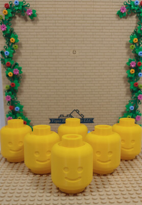 6 Pack 3D Printed Minifig Head Novelty Storage Container Small Minifigure