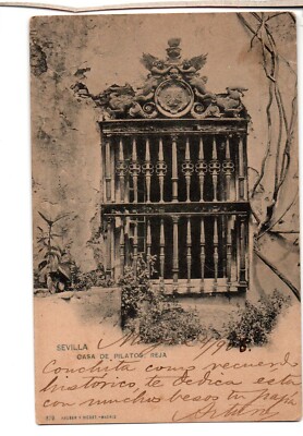 SEVILLA, ESPAÑA, POSTCARD- "CASA DE PILATOS, REJA"