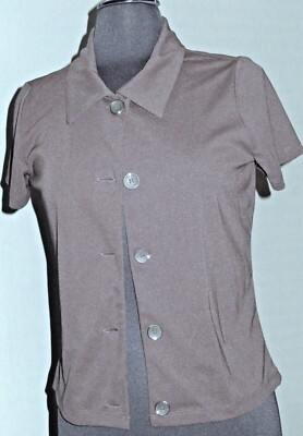 Women's Chadwick's Vintage 2-Piece Short Sleeves Top & Tank Brown S