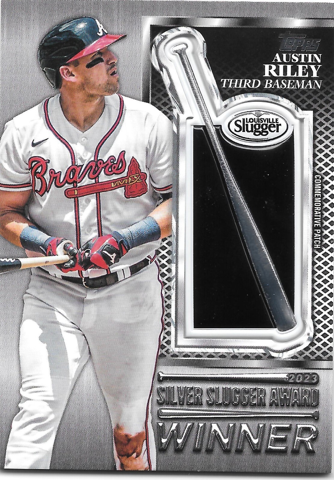 ゲームセンター・ゲームカード 2023 TOPPS LUMINARIES AUSTIN RILEY 2023 Topps Blue Father's Day Team Patch Card of Austin Riley