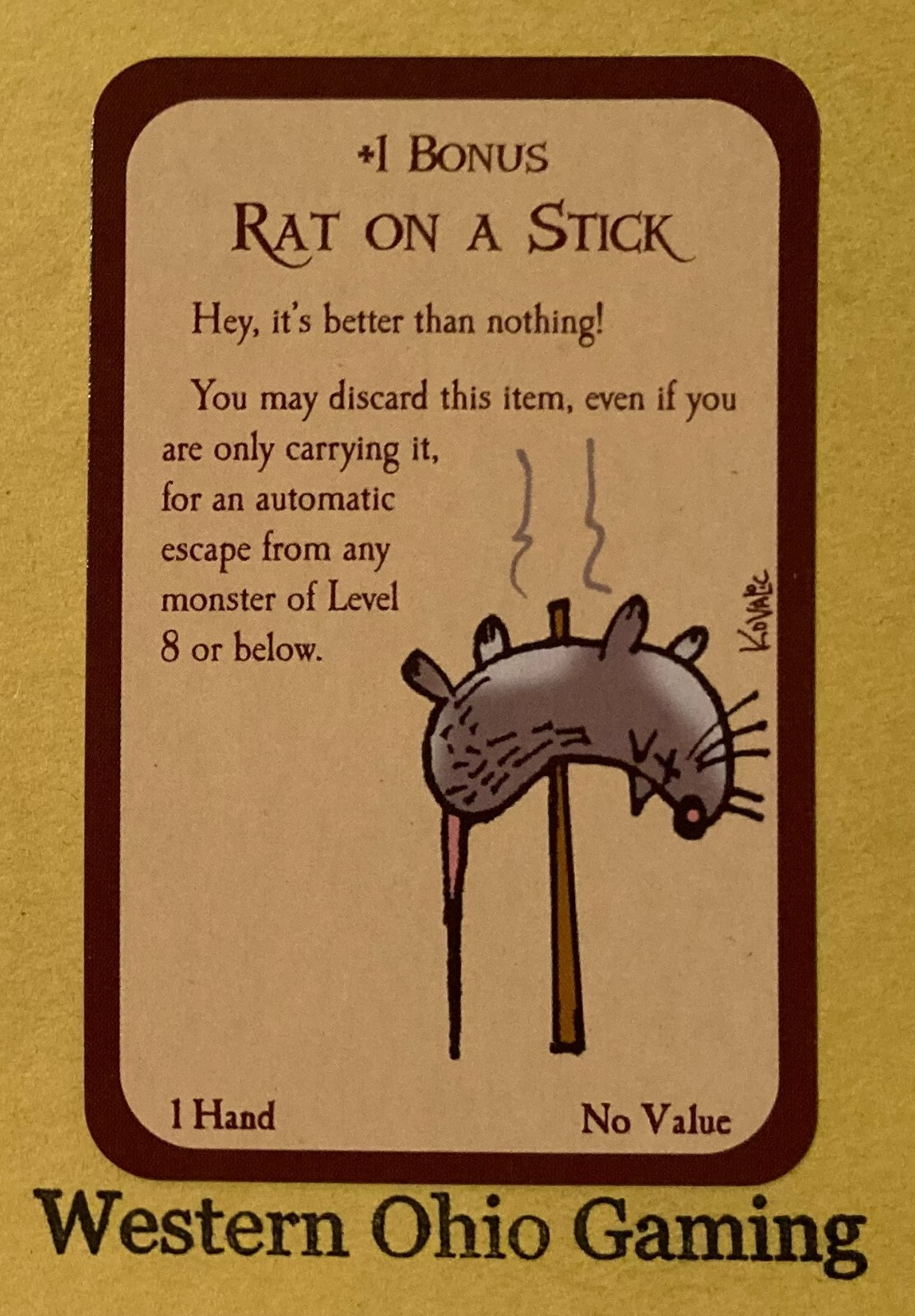 PlayStation4 - Rat Bonk Munchkin +1 Bonus Rat On A Stick Card USED Steve Jackson