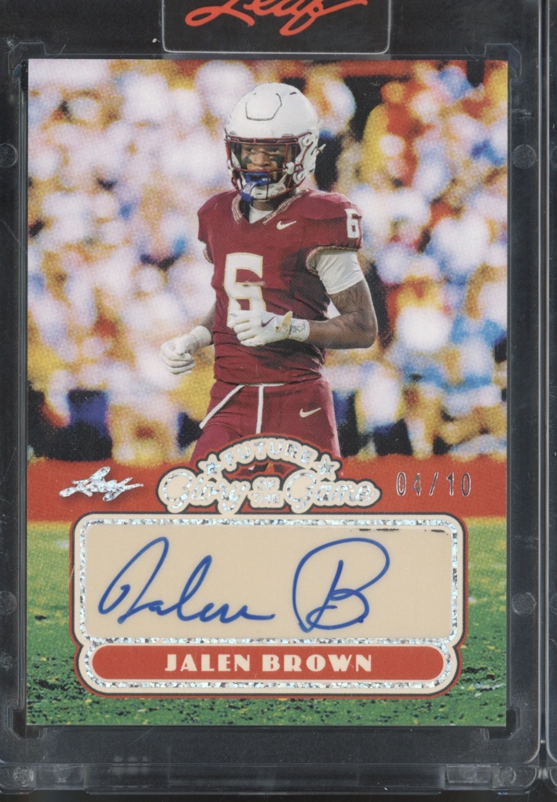 2025 Leaf Future Glory Of The Game Silver Sparkle Jalen Brown Auto RC 4/10