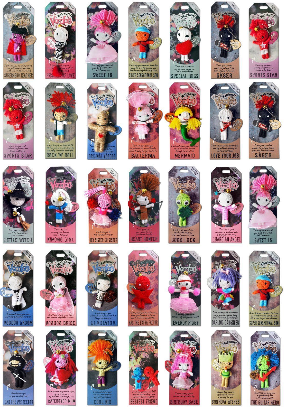 Watchover All Varieties Voodoo Doll Keyring Wedding Birthday