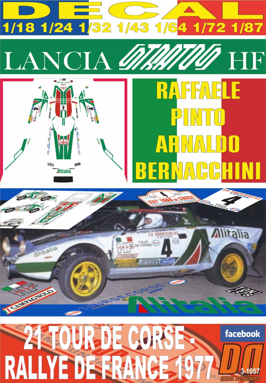 DECAL LANCIA STRATOS HF R.PINTO TOUR DE CORSE 1977 2nd (08