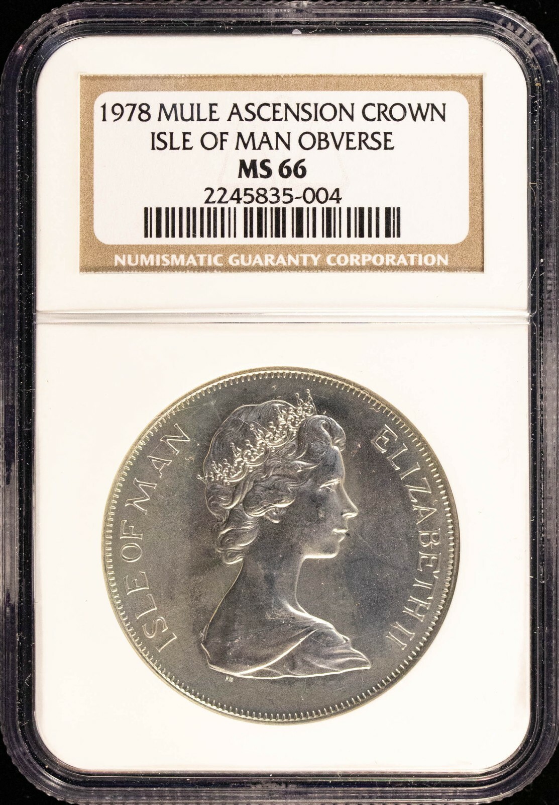 1978 Mule Ascension Island Isle of Man NGC MS66 Silver Error