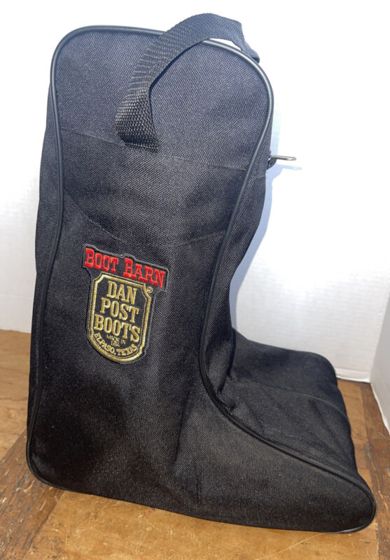 M&F Dan Post Boot Barn Black Canvas Boot Bag Travel Storage Zipper Compartments