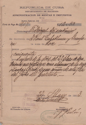 RARE  Letter 1903 Chess Legend Jose Raul Capablanca BEFORE CHAMPIONS SIGNED