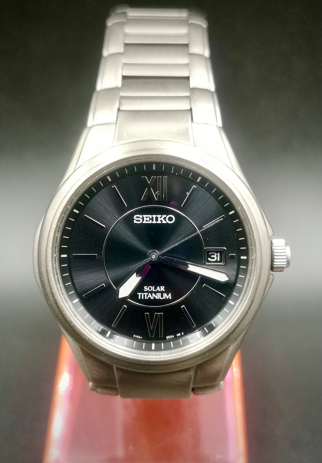 時計 SEIKO SOLAR V147-0AV0 MENS QUARTZ Seiko Solar V147-0AV0 Men's Quartz Watch 10 Bar Used Black