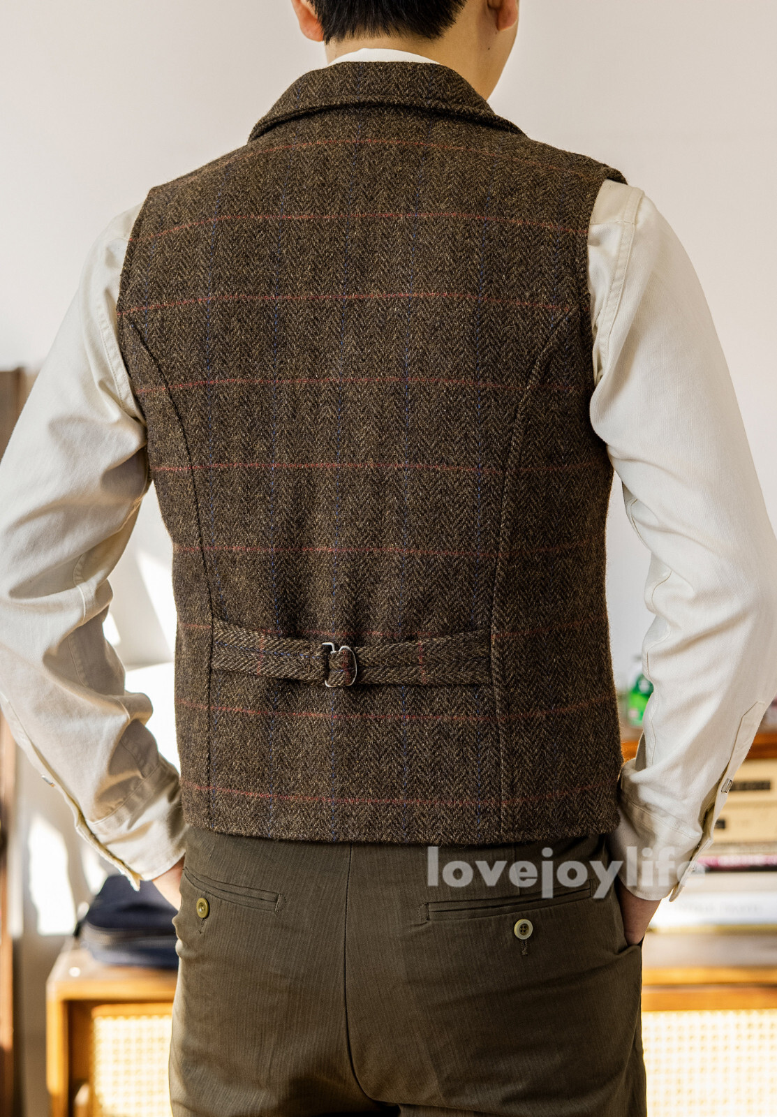 Red Tornado Heavyweight Warm Wool Vest Tweed Vintage Casual Formal