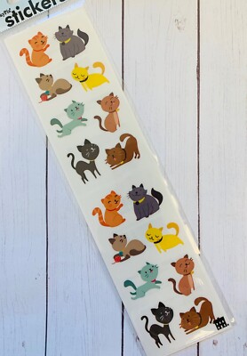Silly Kitty Cat Kitten Stickers Envelope Seals Planner Supply Papercraft Party 