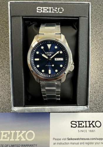 Pre-owned Seiko 5 Sports Men's Automatic Day-date Blue Srpe53 With Tag Made In Japan