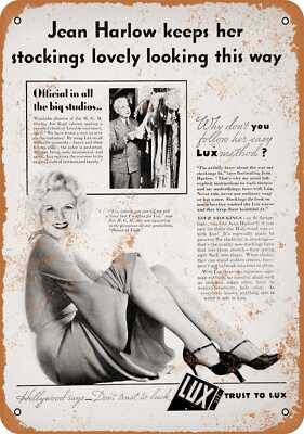 Metal Sign - 1933 Jean Harlow for Lux Laundry Soap - Vintage Look Reproduction