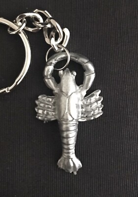 Pewter Lobster Crab Claw Fish Nantucket Cape Cod Ocean Vineyard Keychain U
