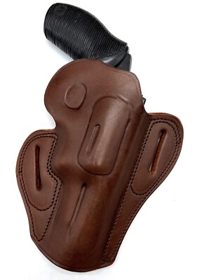 Right-Hand Dark Brown Leather Belt Holster for TAURUS JUDGE 2.5'' CYL, 3'' BRL