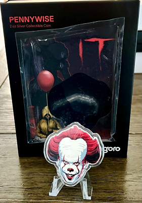 2024 Niue $5 Warner Bros Pennywise 2 oz Silver Colorized Proof Shaped Coin