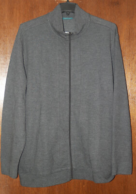 Perry Ellis Mens New $120 Outerwear Full Zip Knit Jacket Coat Big 2X 2XB NWT Gry