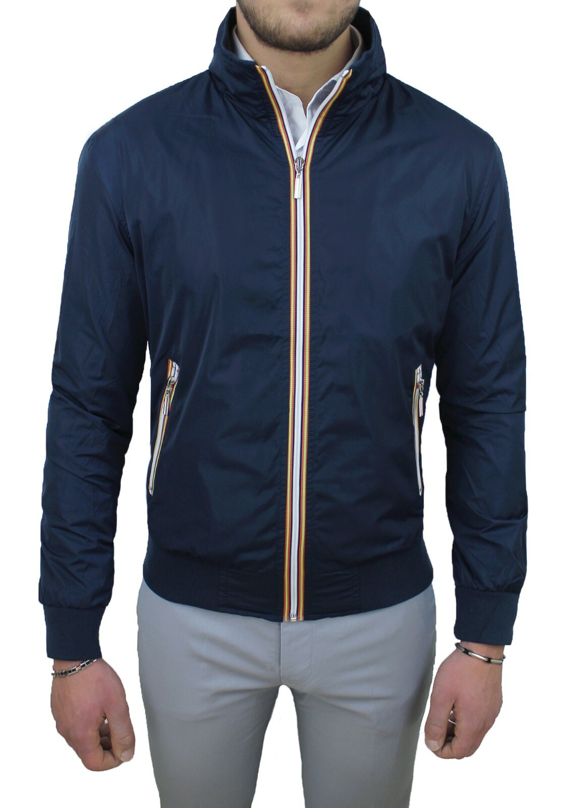 Giubbotto giacca uomo primavera estate blu giubbino impermeabile da M a 6XL